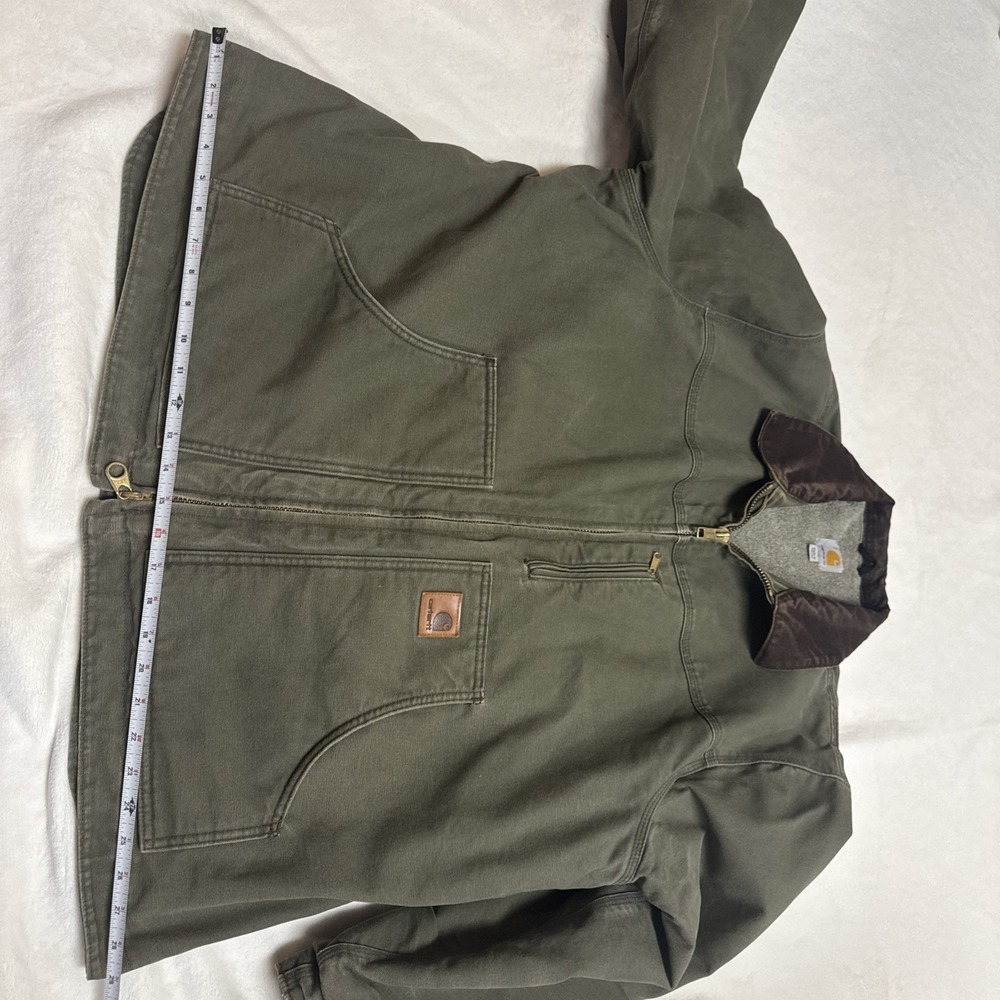 Vintage Carhartt Sherpa Jacket‎ C61 ARG Size 2XL Army Green - Picture 10 of 16